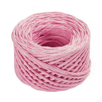 cordon de papier torsadé de couleur rose